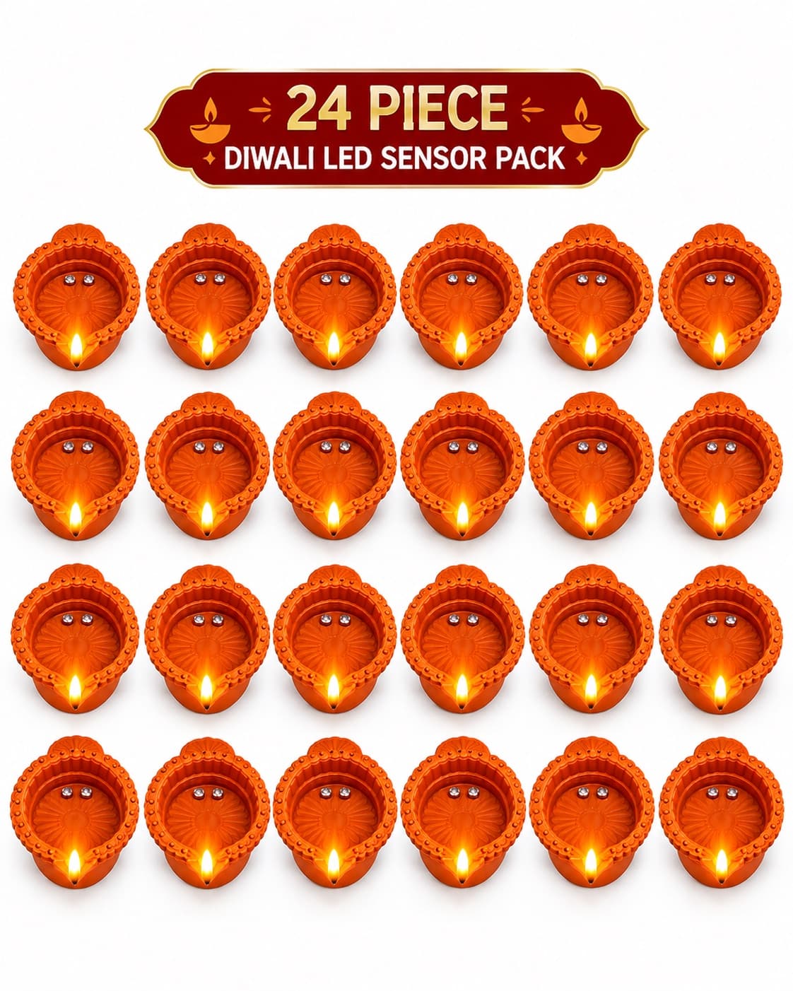 24 PCS DIWALI LED DIYA LIGHTS — 1